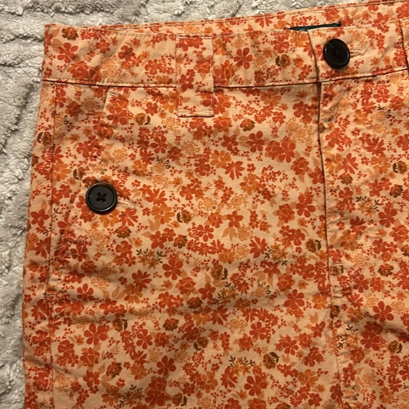 Retro Orange Floral Miniskirt Size 0 Pockets, Buttons, Wild Fable NEW 🧡🧡 - Picture 2 of 9